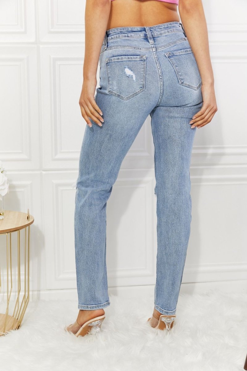 Kancan High Rise Distressed Slim Straight Jeans - Bottoms Sale